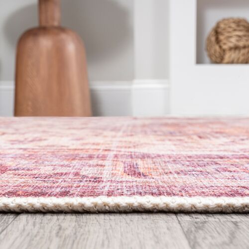 Caty Machine-Washable Rug, Red/Orange/Cream 6 Caty Machine-Washable Rug, Red/Orange/Cream