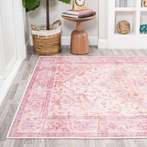 Caty Machine-Washable Rug, Red/Orange/Cream 9 Caty Machine-Washable Rug, Red/Orange/Cream