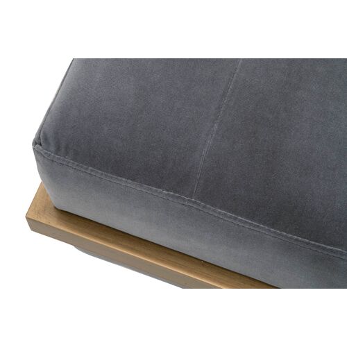Kira Upholstered Bench, Gray Velvet/Brass 4 Kira Upholstered Bench, Gray Velvet/Brass