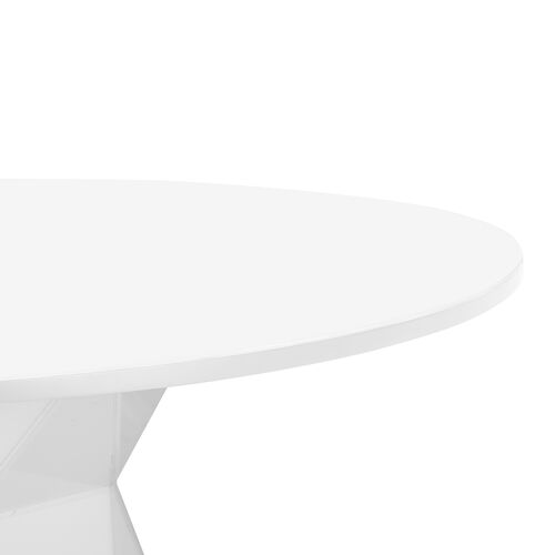 Cyan 56" Round Dining Table, White Glass 3 Cyan 56" Round Dining Table, White Glass