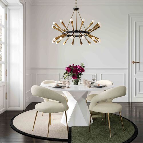 Cyan 56" Round Dining Table, White Glass 5 Cyan 56" Round Dining Table, White Glass