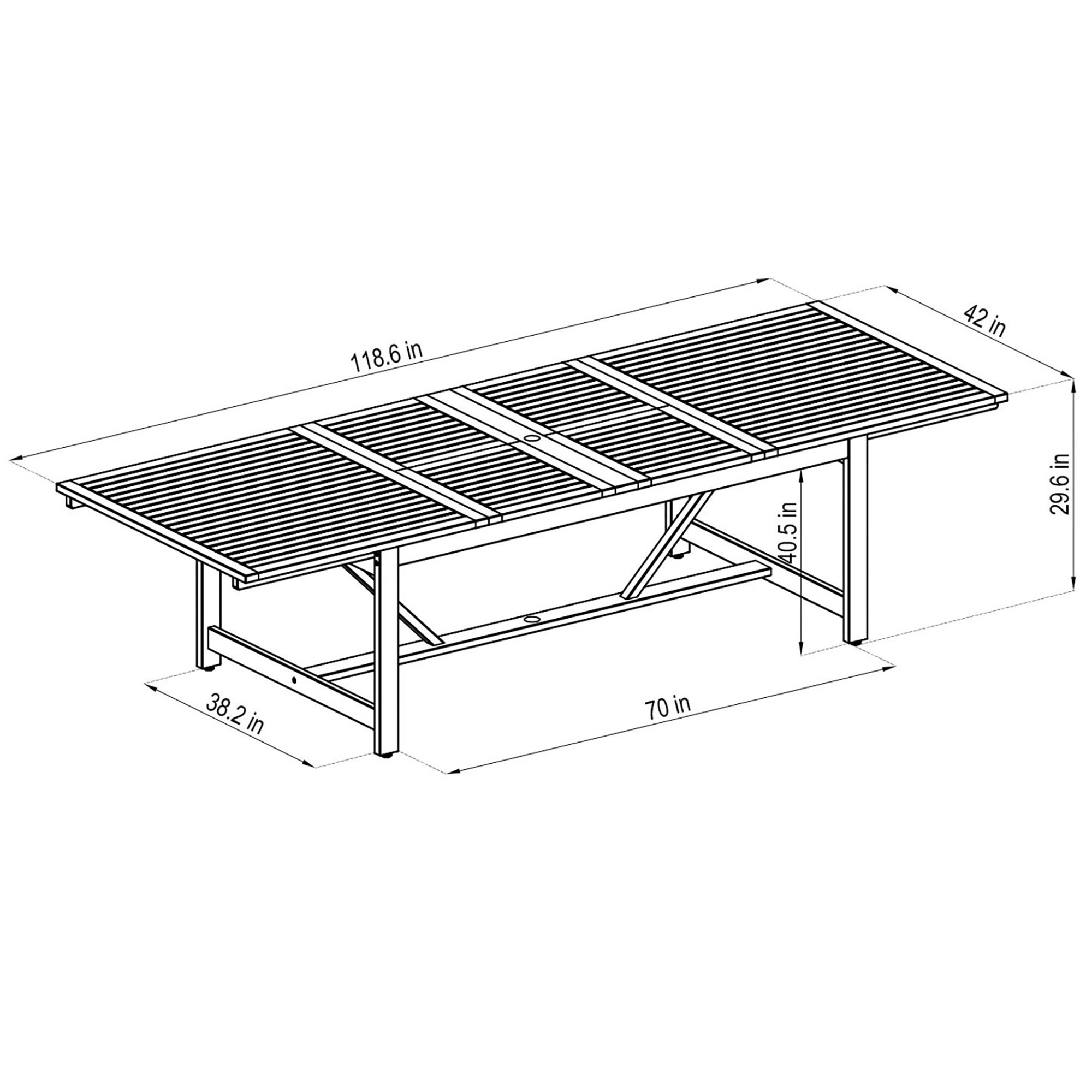 Branwyn 11-Pc Rectangular Extension Outdoor Eucalyptus Dining Set, Natural 13 Branwyn 11-Pc Rectangular Extension Outdoor Eucalyptus Dining Set, Natural