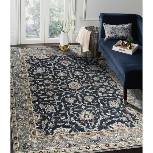 Kira Hand-Knotted Wool Rug, Sapphire 4 Kira Hand-Knotted Wool Rug, Sapphire