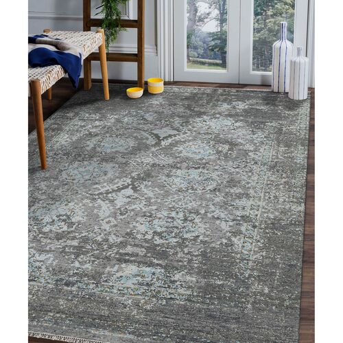 Kerri Hand-Knotted Wool Rug, Silver 4 Kerri Hand-Knotted Wool Rug, Silver