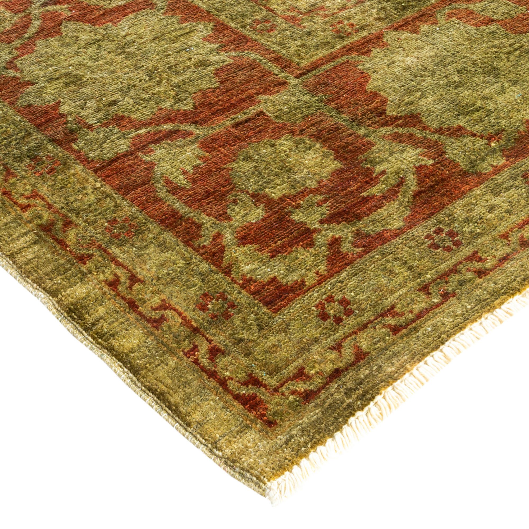 One-of-a-Kind Hand-Knotted Green Rug, 9'2" x 11'8" 2 One-of-a-Kind Hand-Knotted Green Rug, 9'2" x 11'8"
