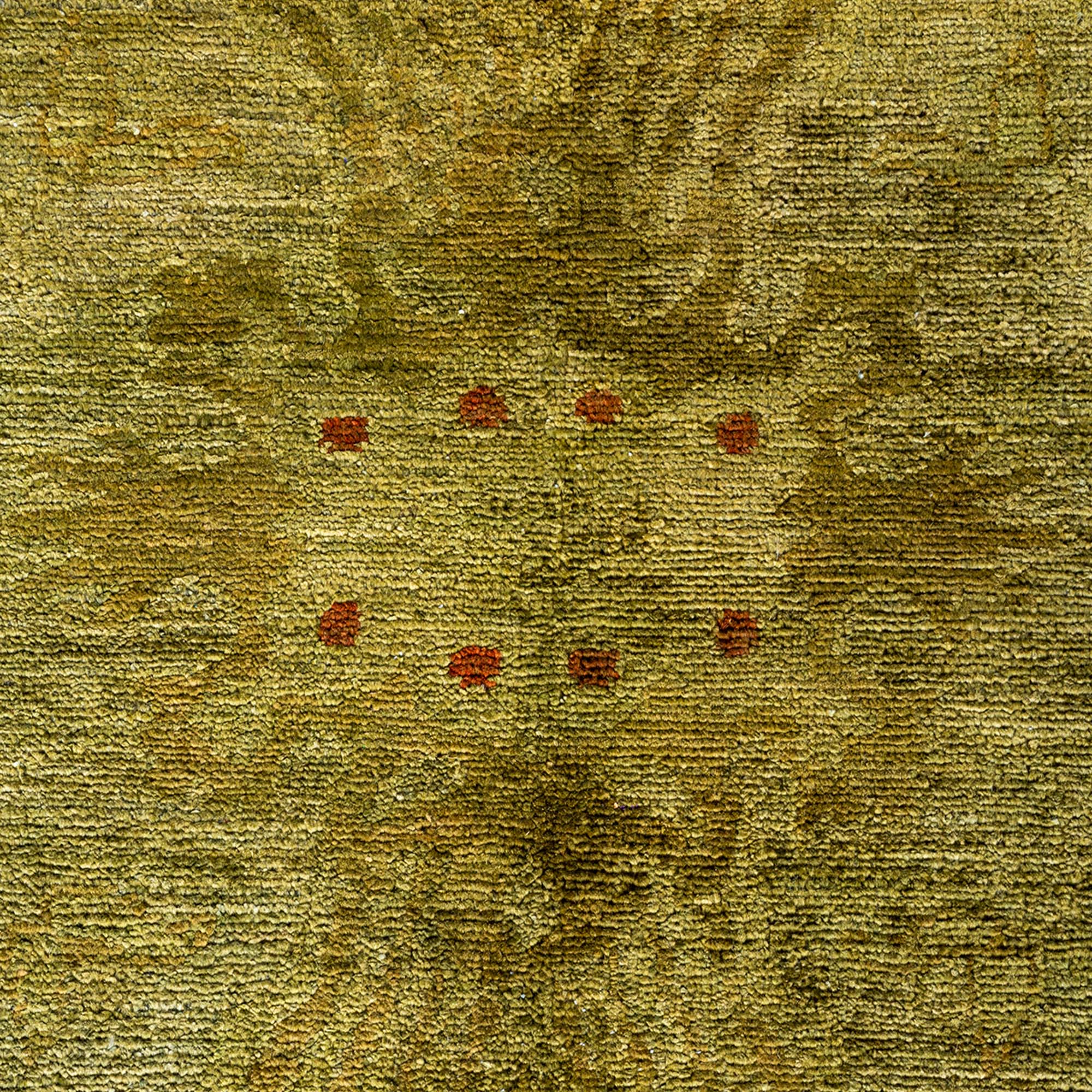 One-of-a-Kind Hand-Knotted Green Rug, 9'2" x 11'8" 3 One-of-a-Kind Hand-Knotted Green Rug, 9'2" x 11'8"