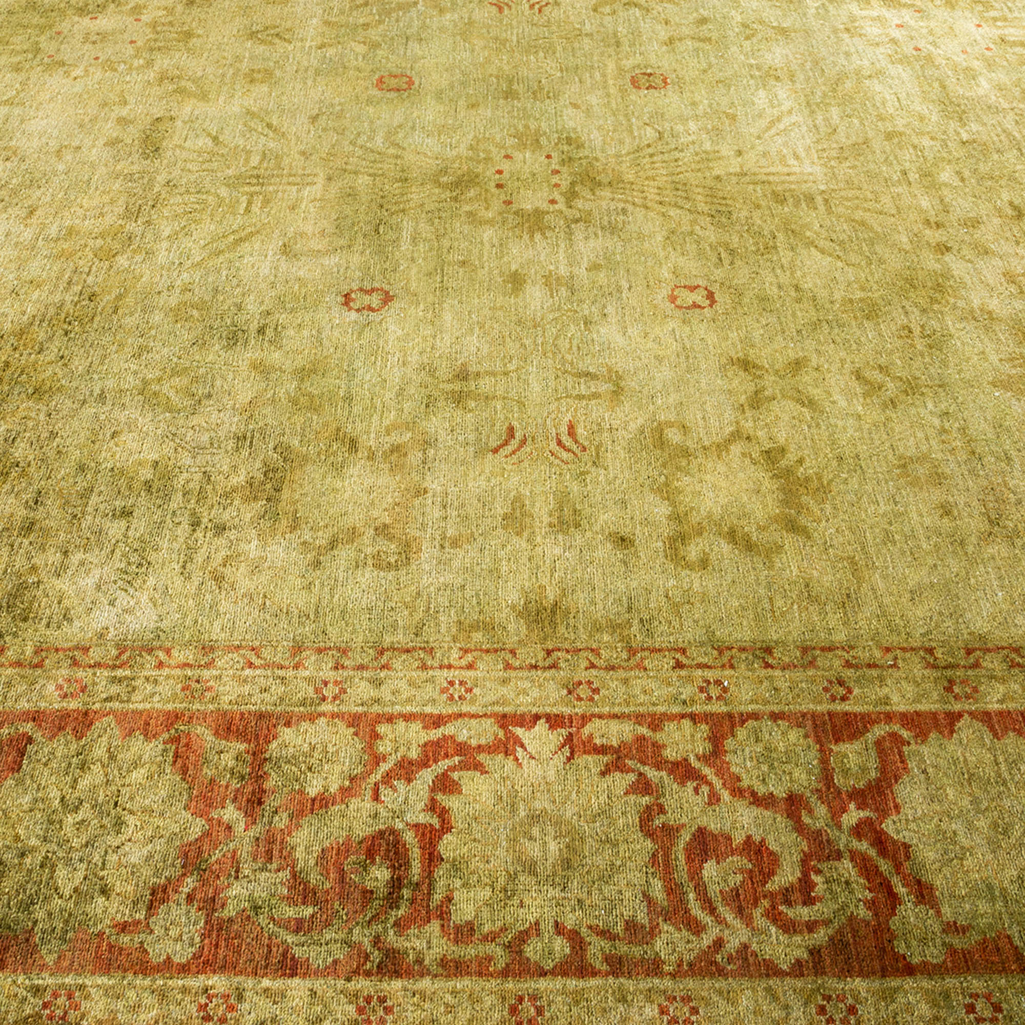 One-of-a-Kind Hand-Knotted Green Rug, 9'2" x 11'8" 4 One-of-a-Kind Hand-Knotted Green Rug, 9'2" x 11'8"