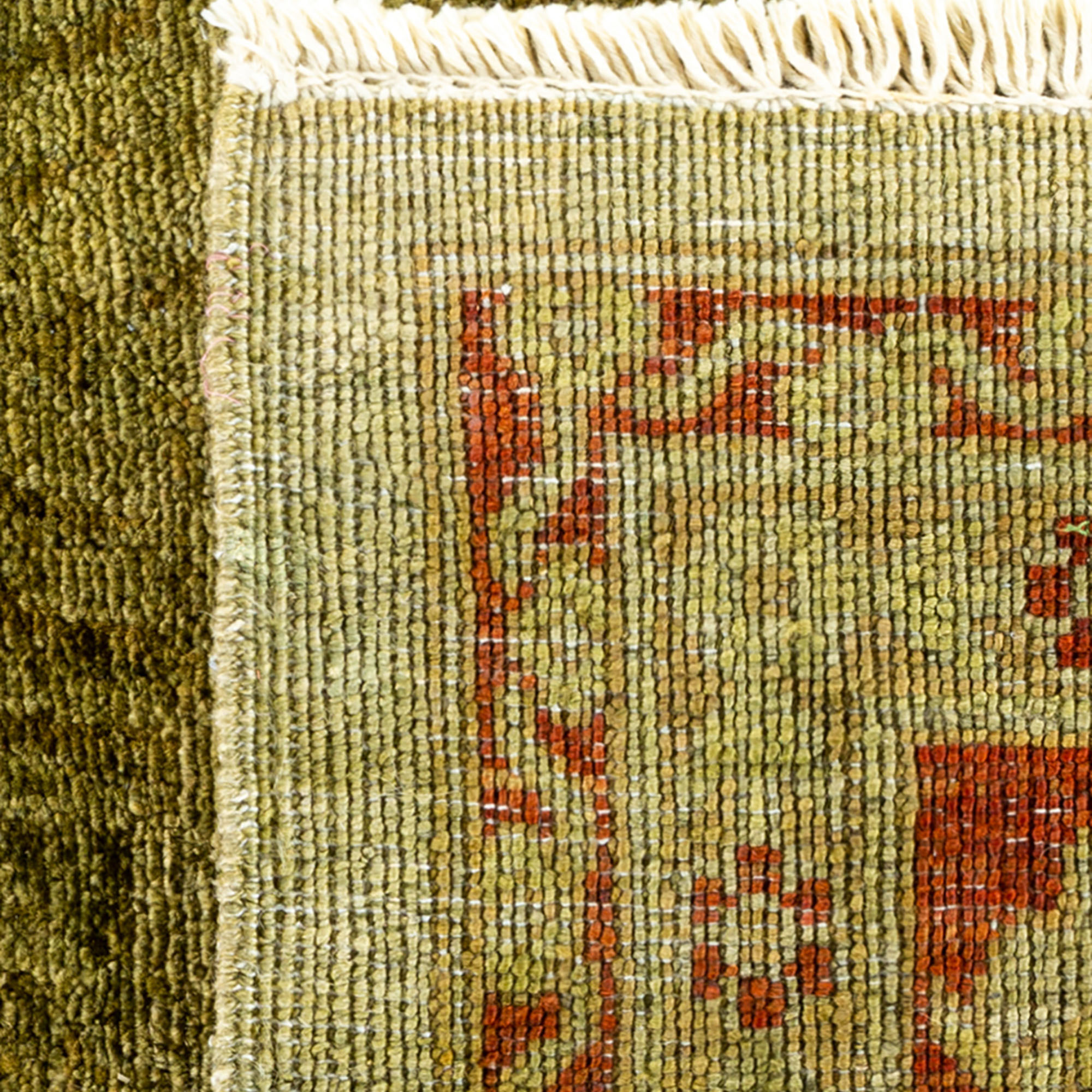 One-of-a-Kind Hand-Knotted Green Rug, 9'2" x 11'8" 5 One-of-a-Kind Hand-Knotted Green Rug, 9'2" x 11'8"