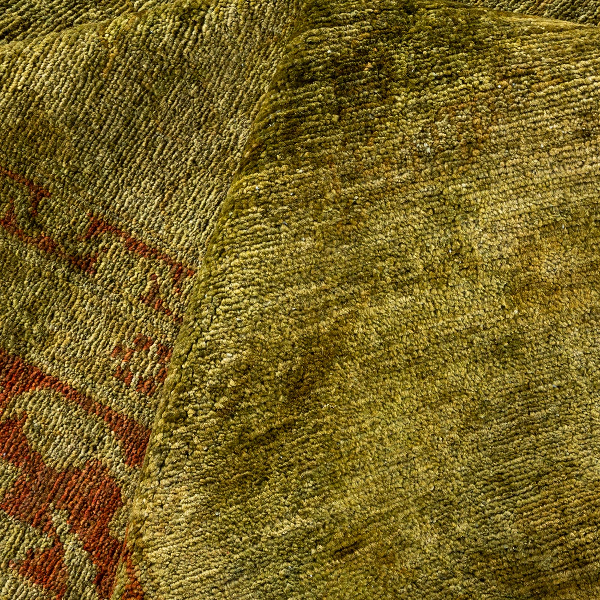 One-of-a-Kind Hand-Knotted Green Rug, 9'2" x 11'8" 7 One-of-a-Kind Hand-Knotted Green Rug, 9'2" x 11'8"
