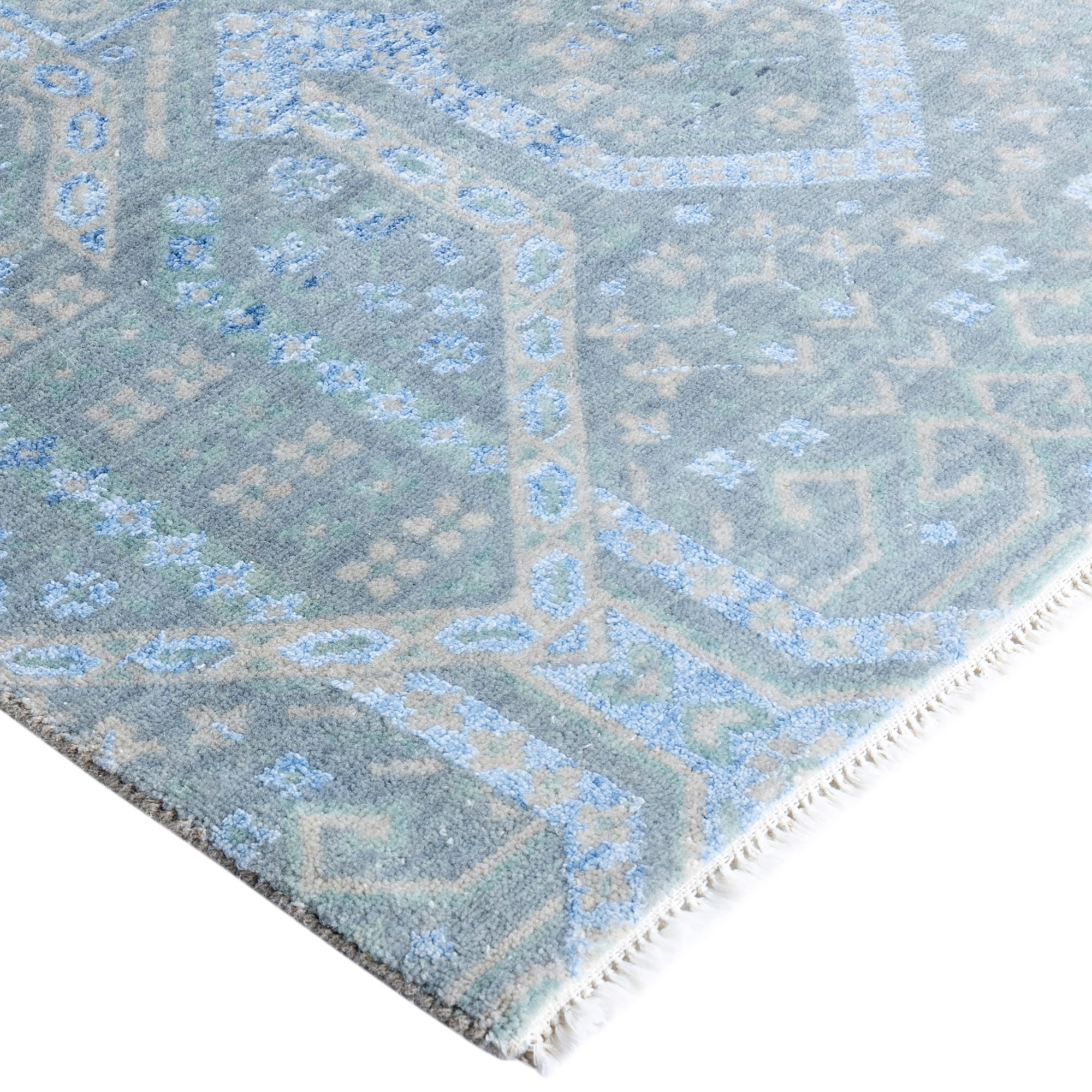 One-of-a-Kind Hand-Knotted Ikat Beige Rug, 9' x 11'10" 2 One-of-a-Kind Hand-Knotted Ikat Beige Rug, 9' x 11'10"
