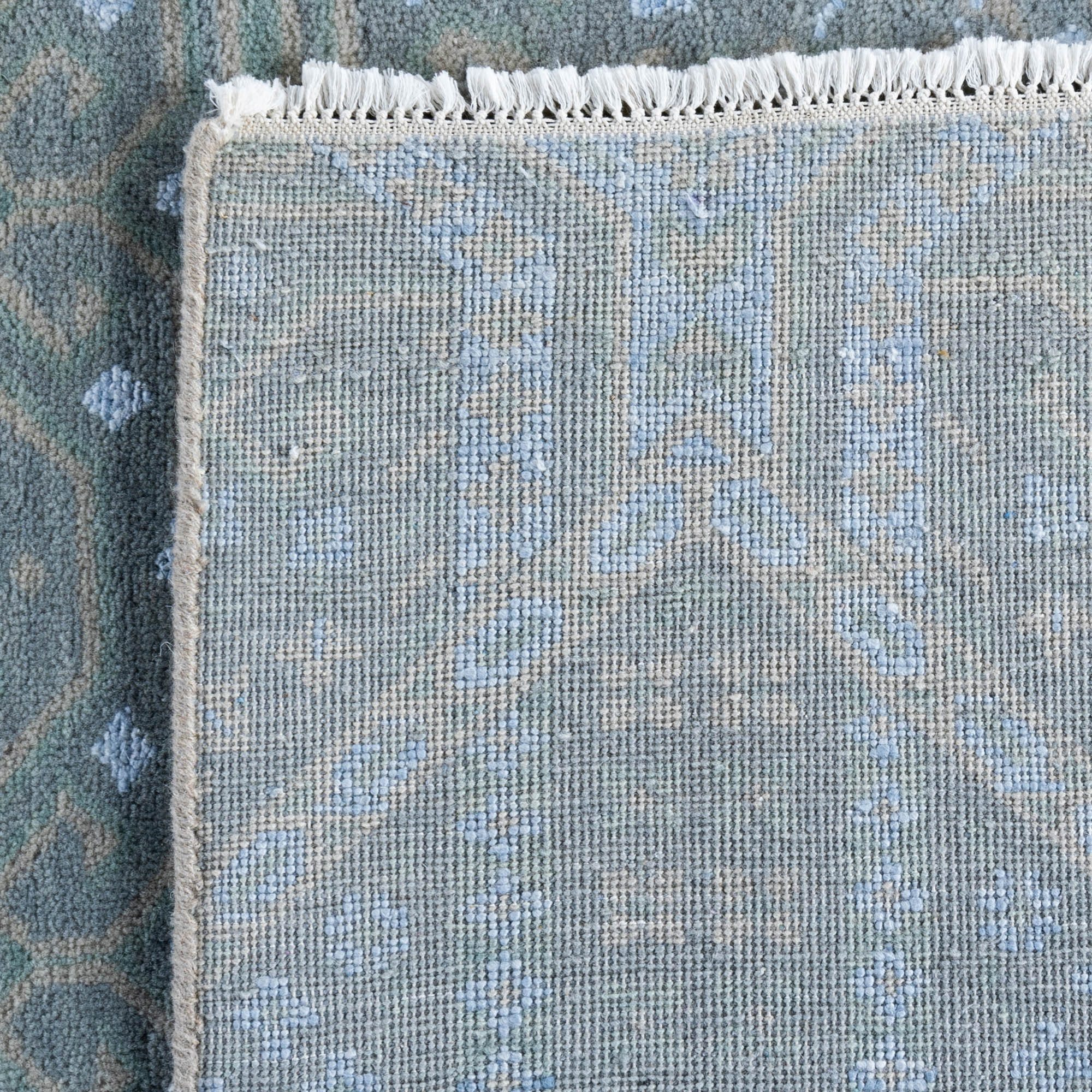 One-of-a-Kind Hand-Knotted Ikat Beige Rug, 9' x 11'10" 5 One-of-a-Kind Hand-Knotted Ikat Beige Rug, 9' x 11'10"