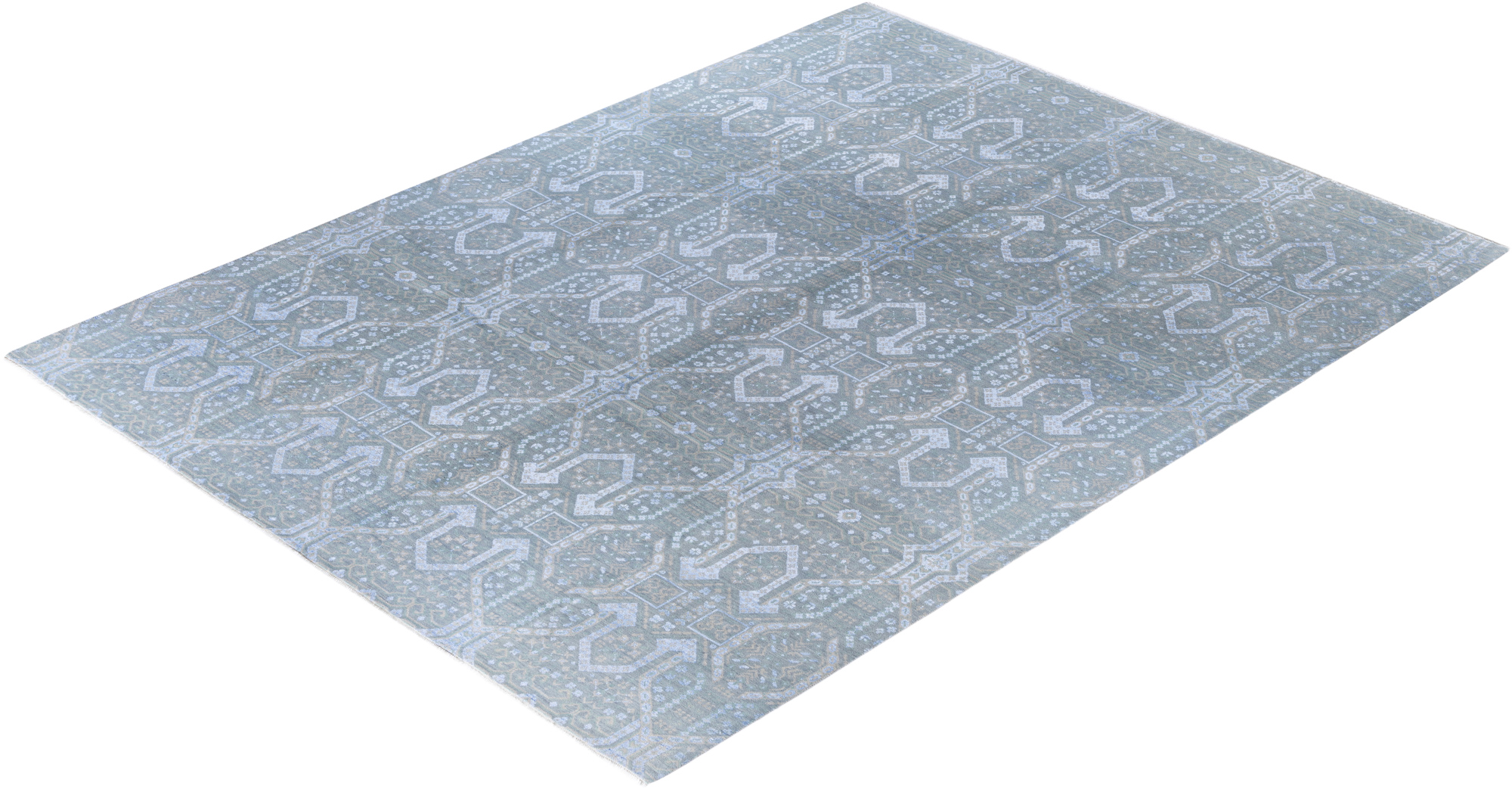 One-of-a-Kind Hand-Knotted Ikat Beige Rug, 9' x 11'10" 8 One-of-a-Kind Hand-Knotted Ikat Beige Rug, 9' x 11'10"