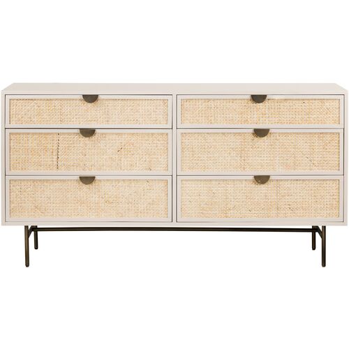 Amora 6-Drawer Dresser, Cane/Alabaster 2 Amora 6-Drawer Dresser, Cane/Alabaster