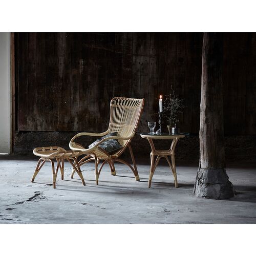 Monet Rattan Lounge Chair/Footstool, Natural 4 Monet Rattan Lounge Chair/Footstool, Natural