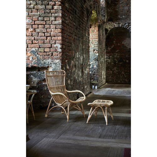 Monet Rattan Lounge Chair/Footstool, Natural 5 Monet Rattan Lounge Chair/Footstool, Natural
