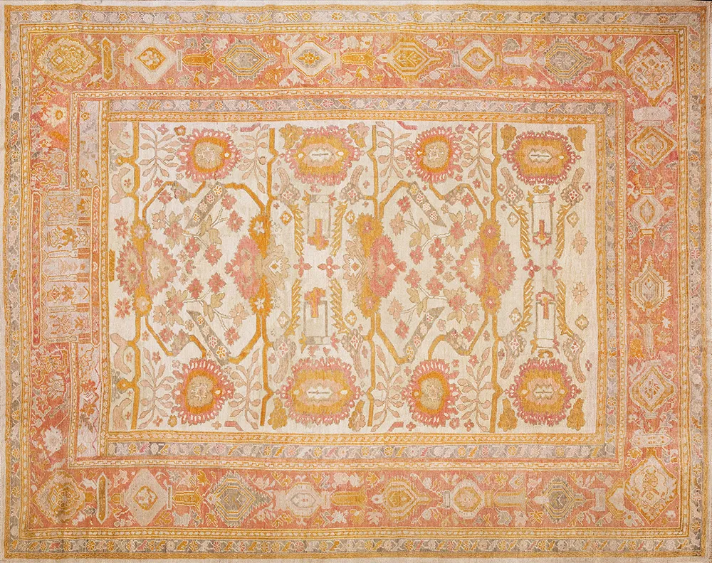 19th Century Turkish Oushak 10'6 x 13'8" 1 19th Century Turkish Oushak 10'6 x 13'8"