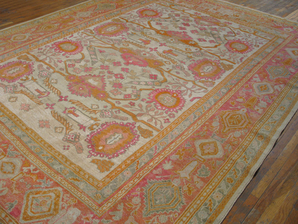 19th Century Turkish Oushak 10'6 x 13'8" 2 19th Century Turkish Oushak 10'6 x 13'8"