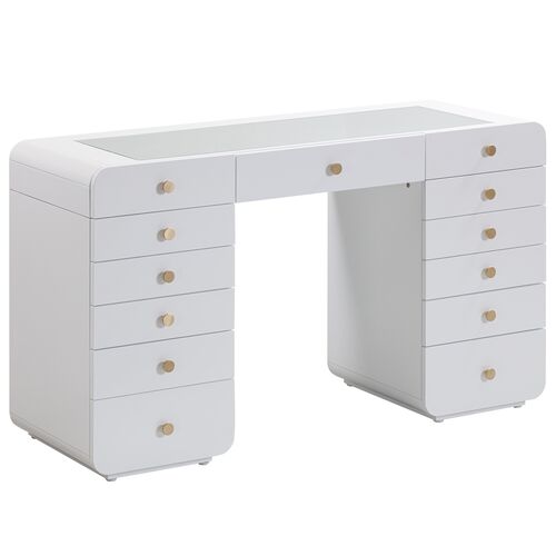 Mason Vanity Desk, White 1 Mason Vanity Desk, White