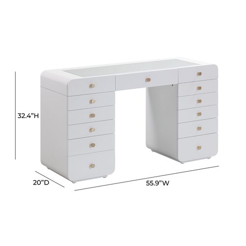 Mason Vanity Desk, White 8 Mason Vanity Desk, White