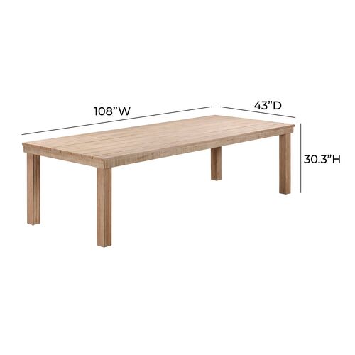 Declan Rectangular Outdoor Dining Table, Natural Eucalyptus 7 Declan Rectangular Outdoor Dining Table, Natural Eucalyptus