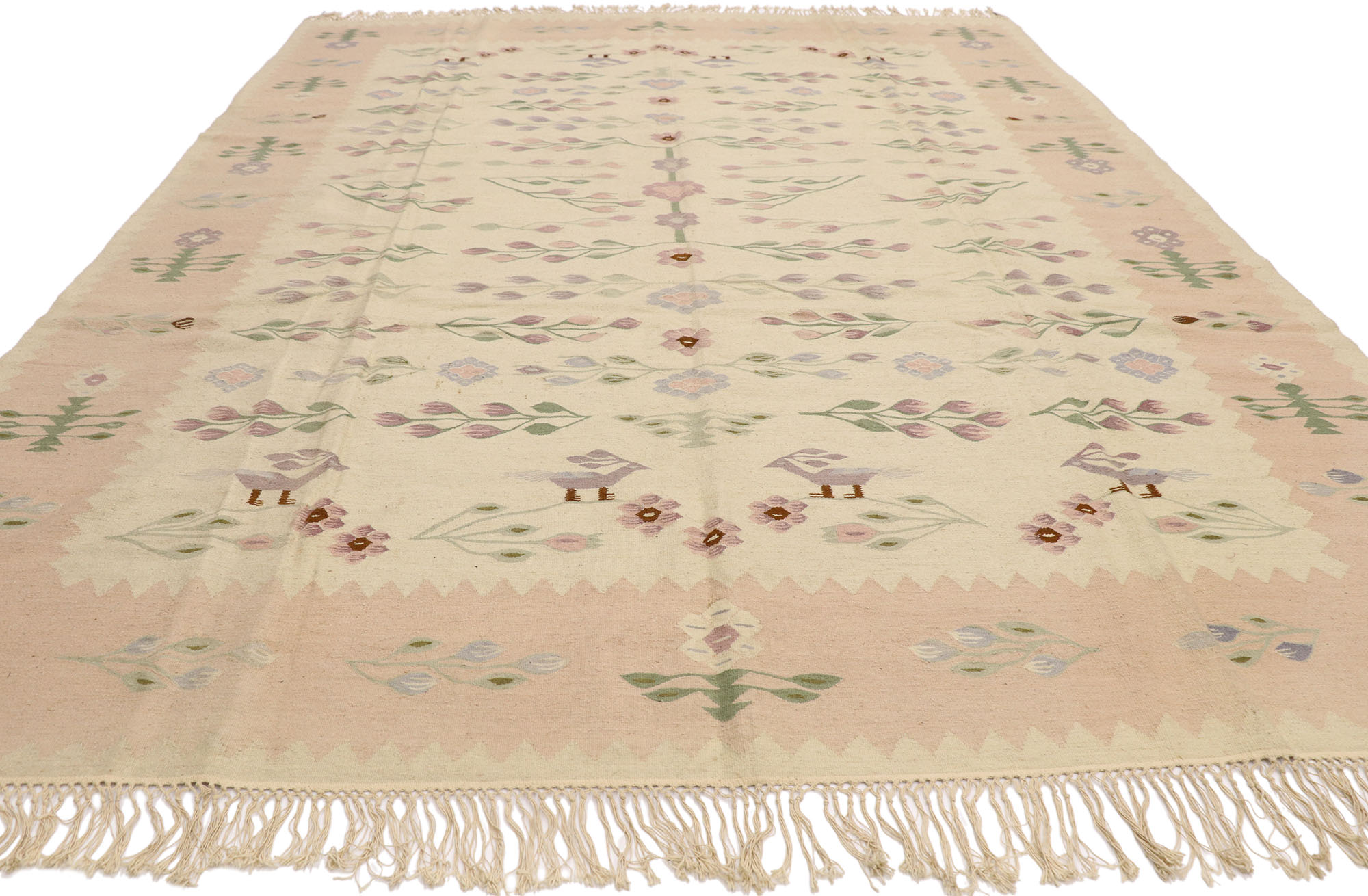 Vintage Romanian Kilim Rug, 8'8 x 11'10 3 Vintage Romanian Kilim Rug, 8'8 x 11'10