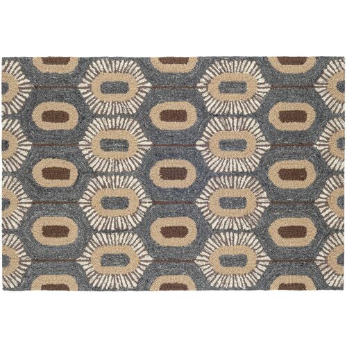 Stowe Hand Hooked Wool Rug, Blue 1 Stowe Hand Hooked Wool Rug, Blue
