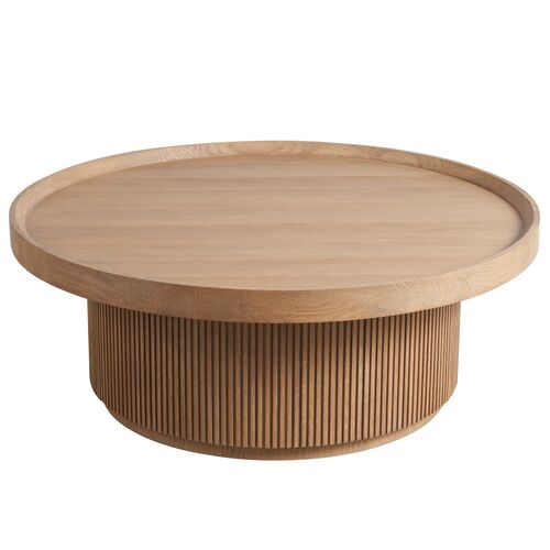 Romina Fluted Cocktail Table, Natural Oak 1 Romina Fluted Cocktail Table, Natural Oak