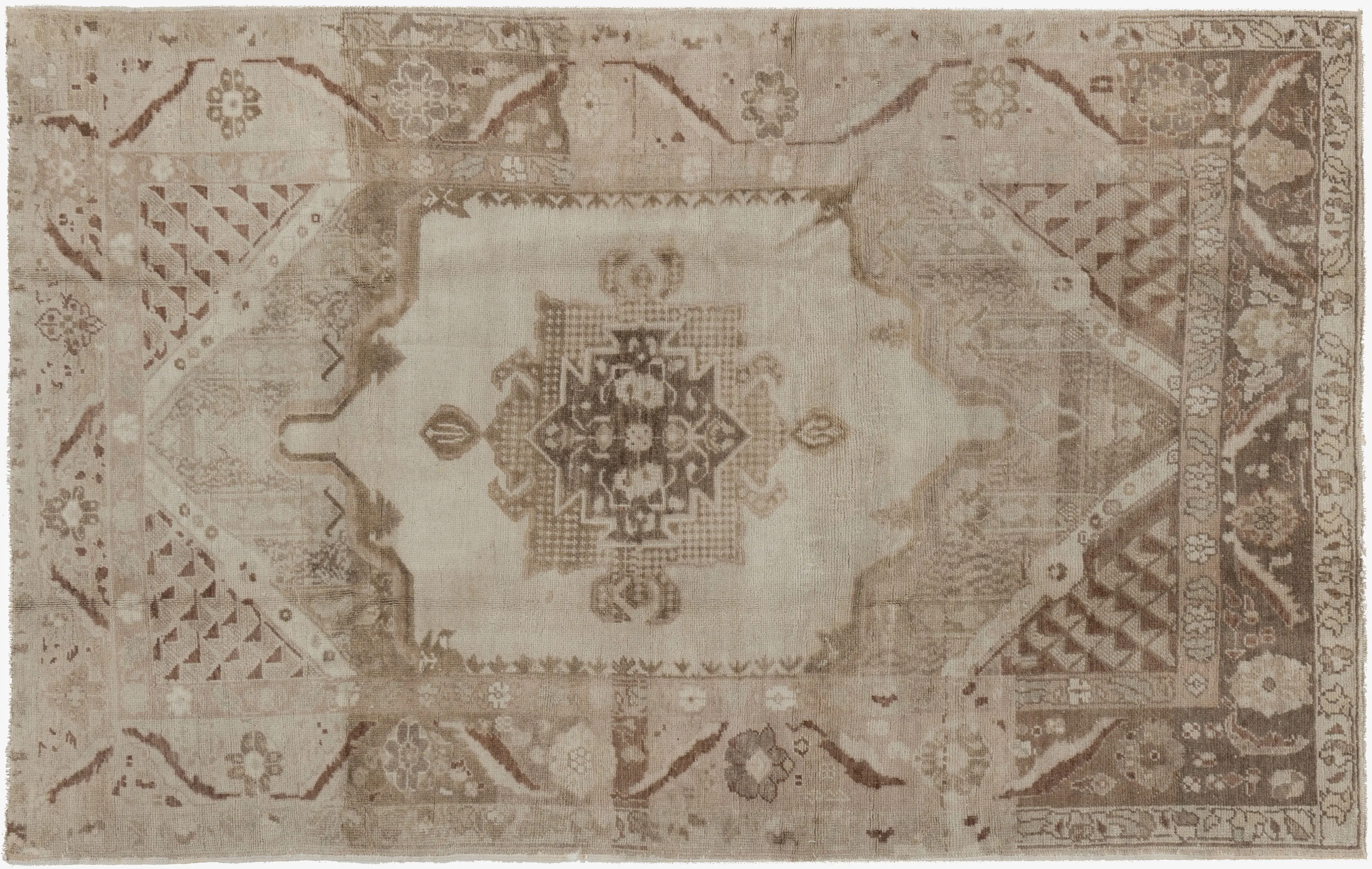 Turkish Oushak Area Rug 4'6 X 6'11 1 Turkish Oushak Area Rug 4'6 X 6'11