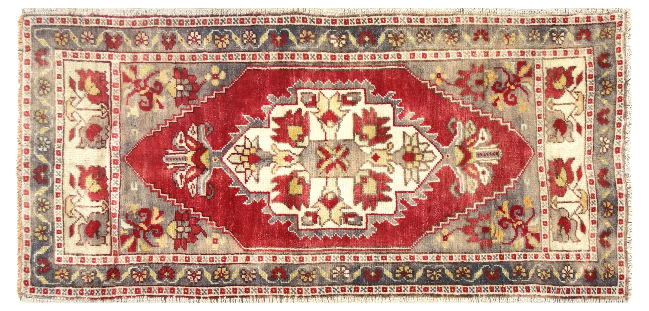 1960s Turkish Oushak Yastik, 1'11"x3'10" 1 1960s Turkish Oushak Yastik, 1'11"x3'10"