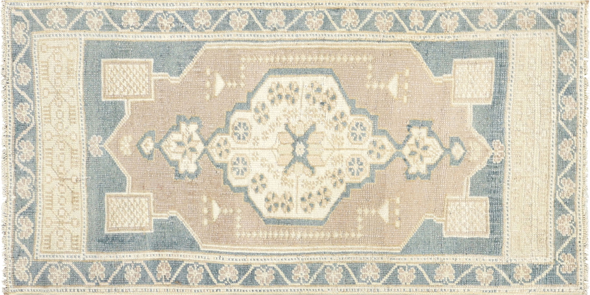 1960s Turkish Oushak Yastic-1'10" x 3'6" 1 1960s Turkish Oushak Yastic-1'10" x 3'6"