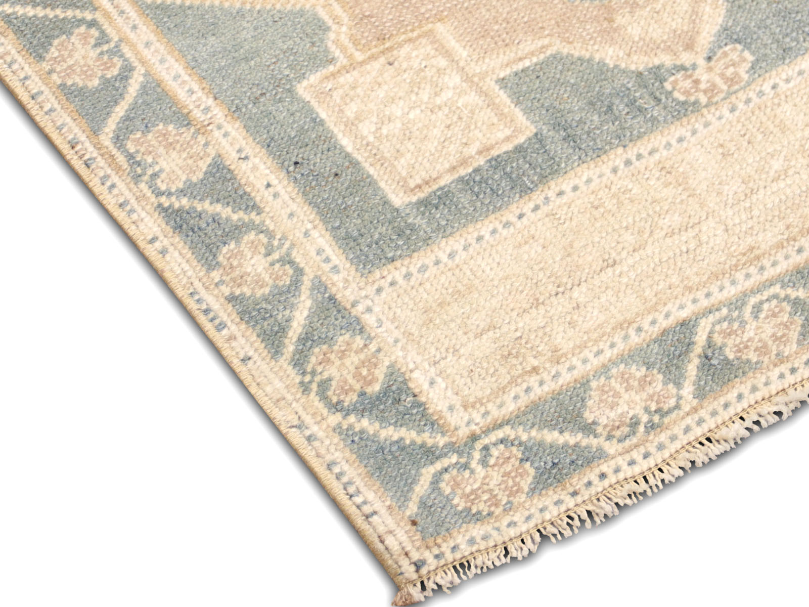 1960s Turkish Oushak Yastic-1'10" x 3'6" 2 1960s Turkish Oushak Yastic-1'10" x 3'6"