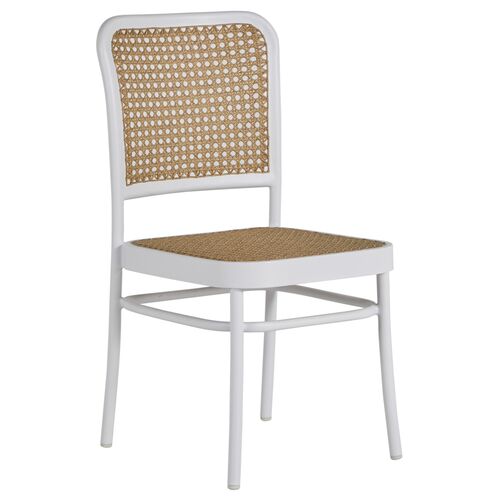 Bordeaux Outdoor Side Chair, White/Natural