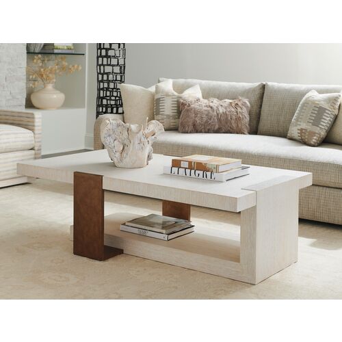 Carmel Sunridge Rectangular Cocktail Table, Winter-White 4 Carmel Sunridge Rectangular Cocktail Table, Winter-White