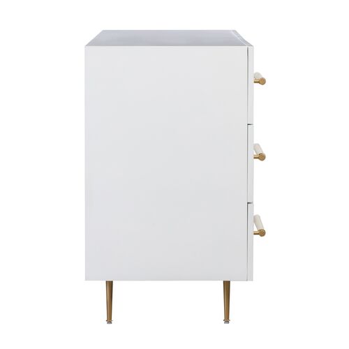 Aria 6-Drawer Dresser, White/Gold 4 Aria 6-Drawer Dresser, White/Gold