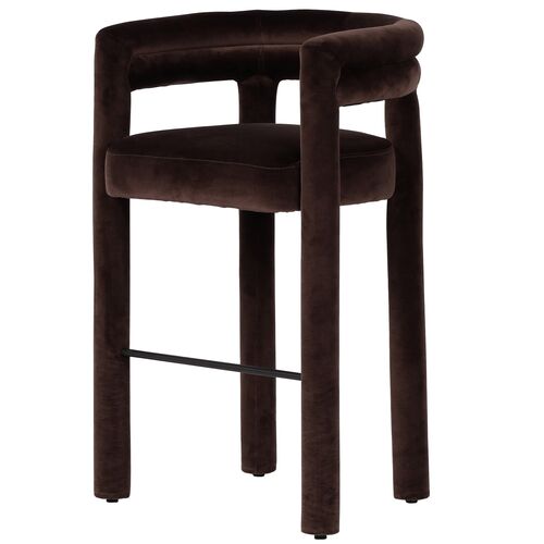 Indigo Bar Stool, Velvet Surrey Cocoa 1 Indigo Bar Stool, Velvet Surrey Cocoa