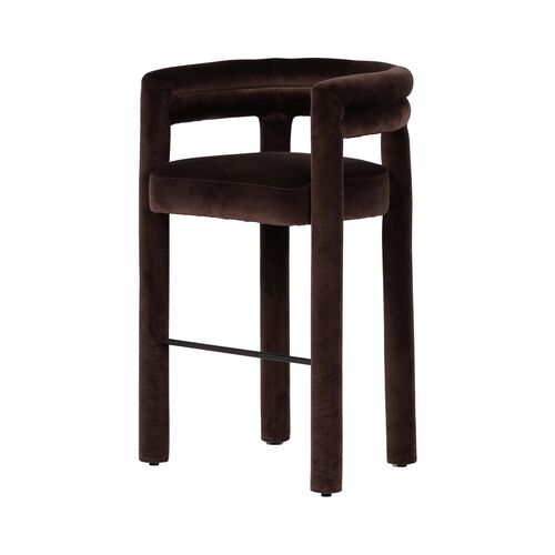 Indigo Bar Stool, Velvet Surrey Cocoa 2 Indigo Bar Stool, Velvet Surrey Cocoa