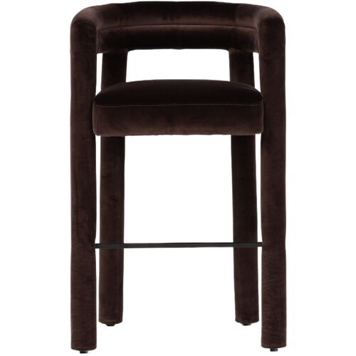 Indigo Bar Stool, Velvet Surrey Cocoa 4 Indigo Bar Stool, Velvet Surrey Cocoa