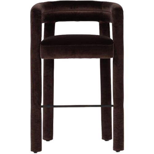 Indigo Bar Stool, Velvet Surrey Cocoa 5 Indigo Bar Stool, Velvet Surrey Cocoa