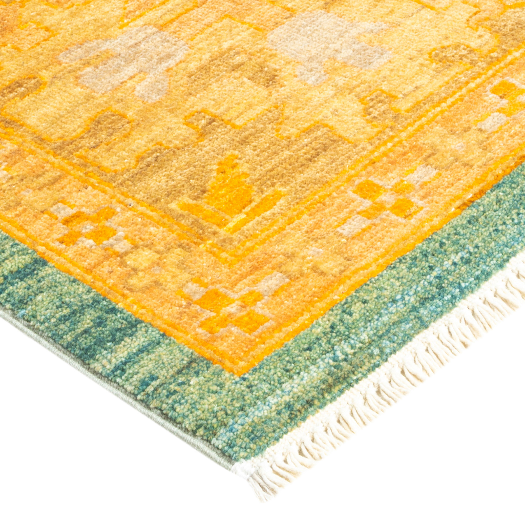 One-of-a-Kind Hand-Knotted Green Rug, 8'1" x 9'8" 2 One-of-a-Kind Hand-Knotted Green Rug, 8'1" x 9'8"