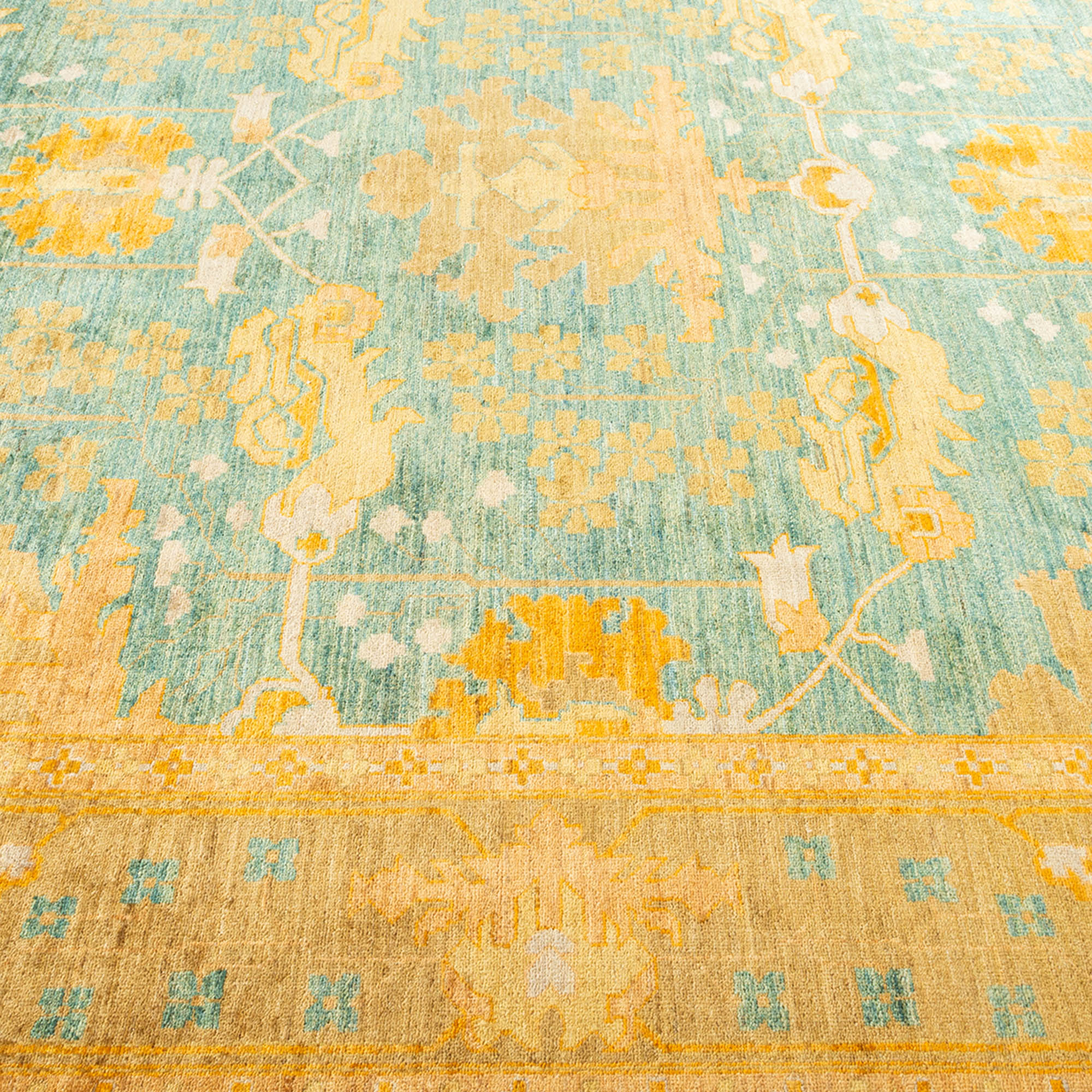 One-of-a-Kind Hand-Knotted Green Rug, 8'1" x 9'8" 4 One-of-a-Kind Hand-Knotted Green Rug, 8'1" x 9'8"