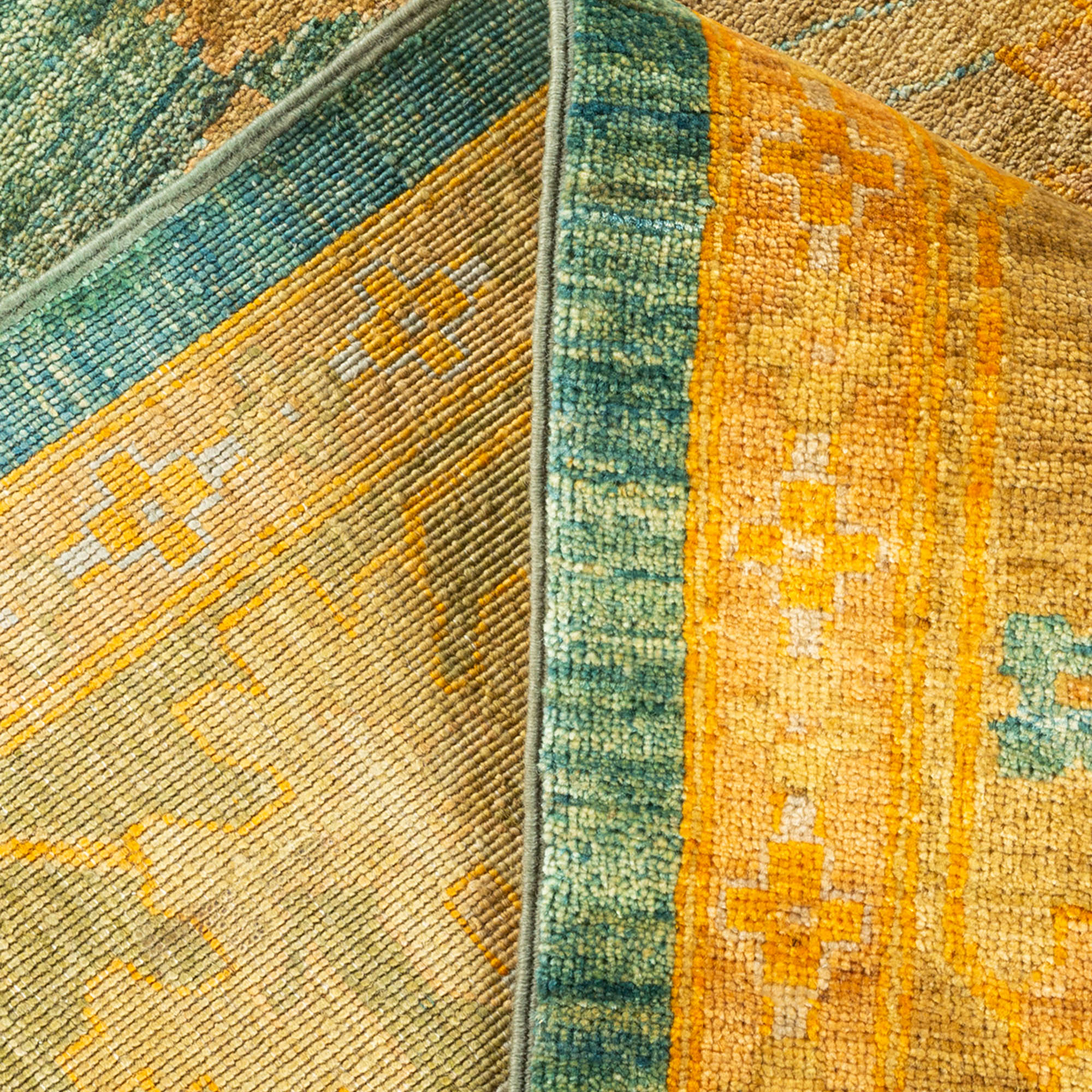 One-of-a-Kind Hand-Knotted Green Rug, 8'1" x 9'8" 6 One-of-a-Kind Hand-Knotted Green Rug, 8'1" x 9'8"