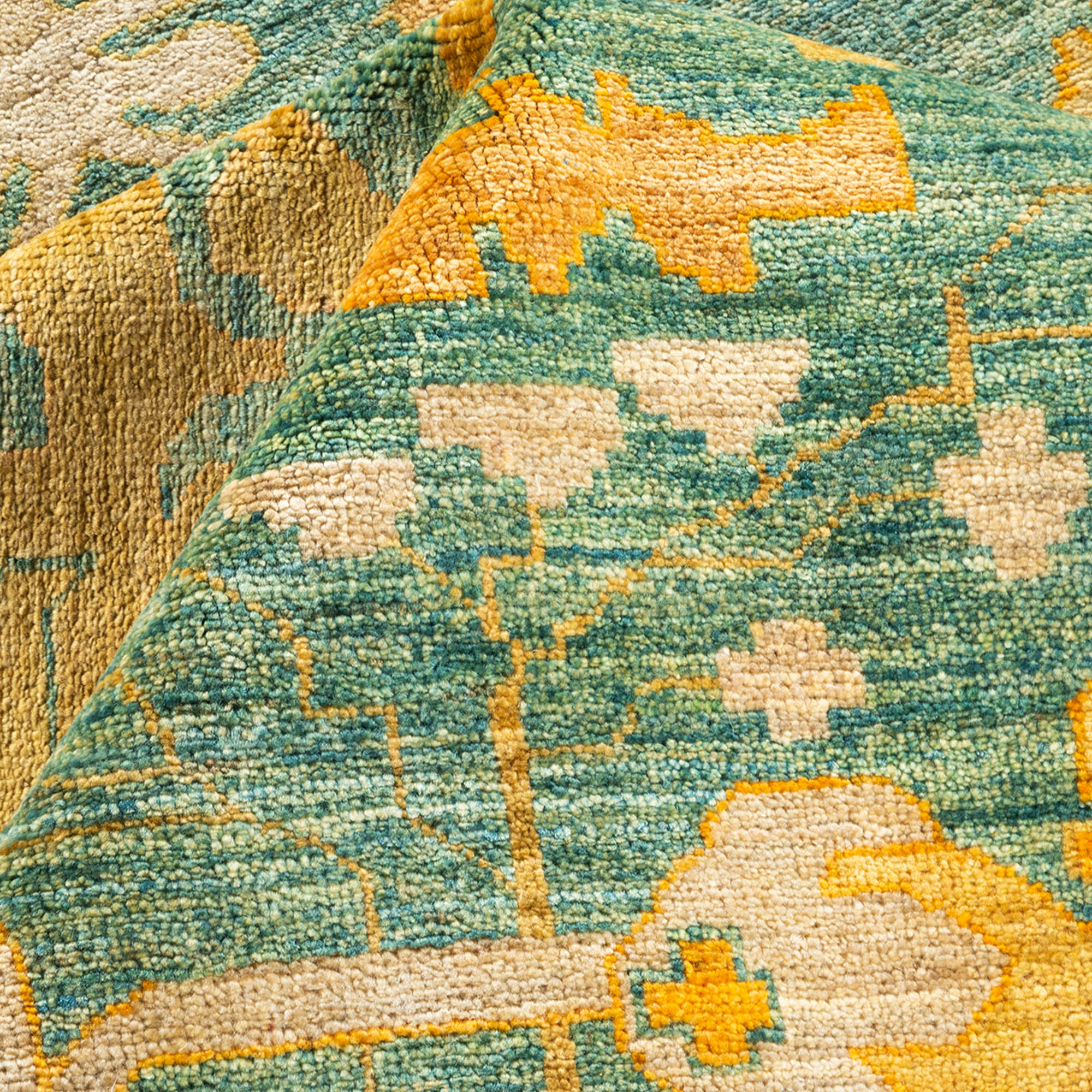 One-of-a-Kind Hand-Knotted Green Rug, 8'1" x 9'8" 7 One-of-a-Kind Hand-Knotted Green Rug, 8'1" x 9'8"