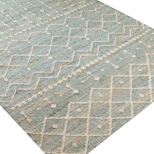Natalie Jute Rug, Camel/Ice Blue 2 Natalie Jute Rug, Camel/Ice Blue