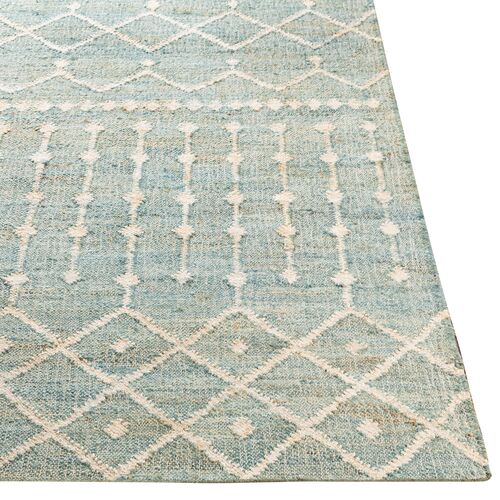 Natalie Jute Rug, Camel/Ice Blue 5 Natalie Jute Rug, Camel/Ice Blue