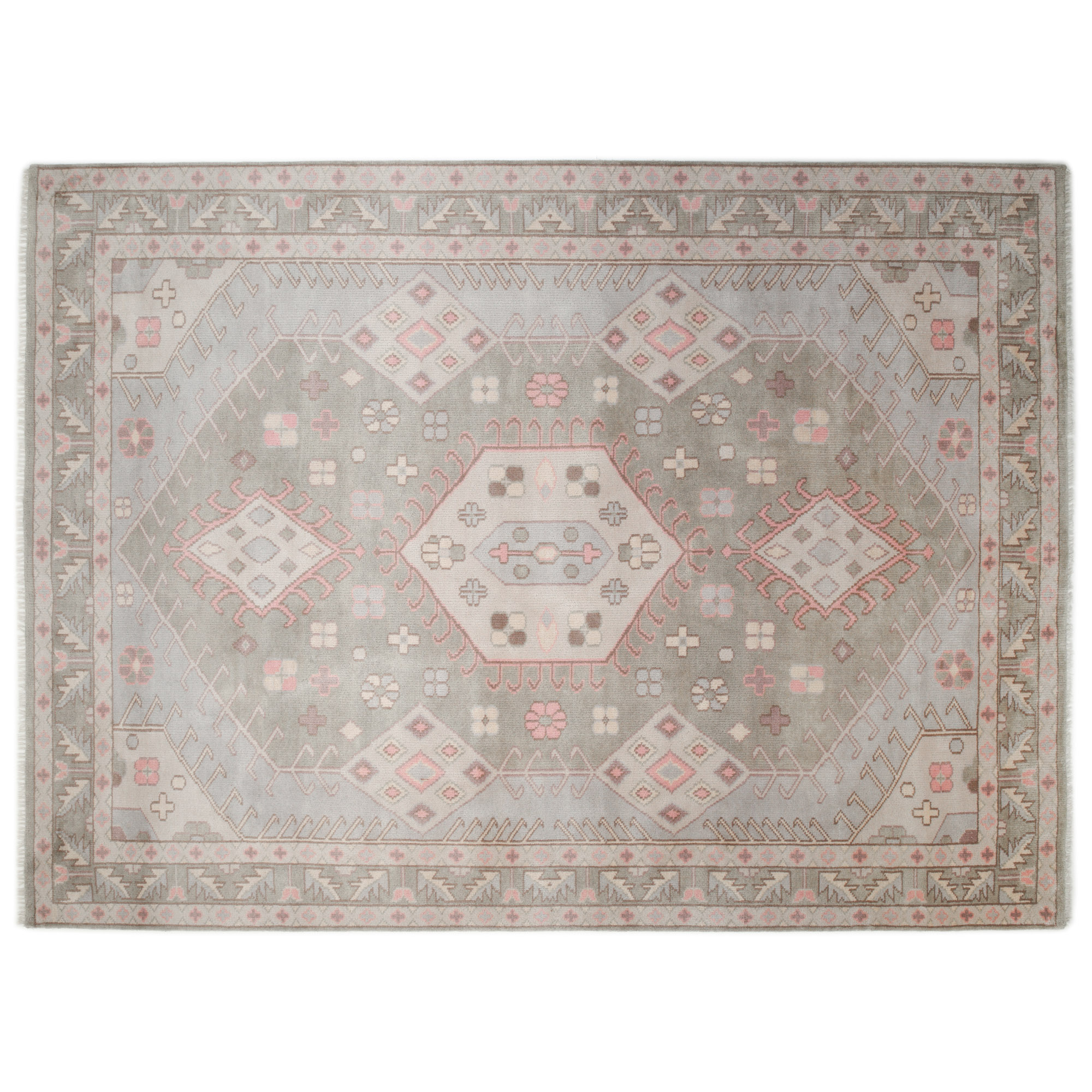 Taz Hand-Knotted Rug, Light Gray 1 Taz Hand-Knotted Rug, Light Gray