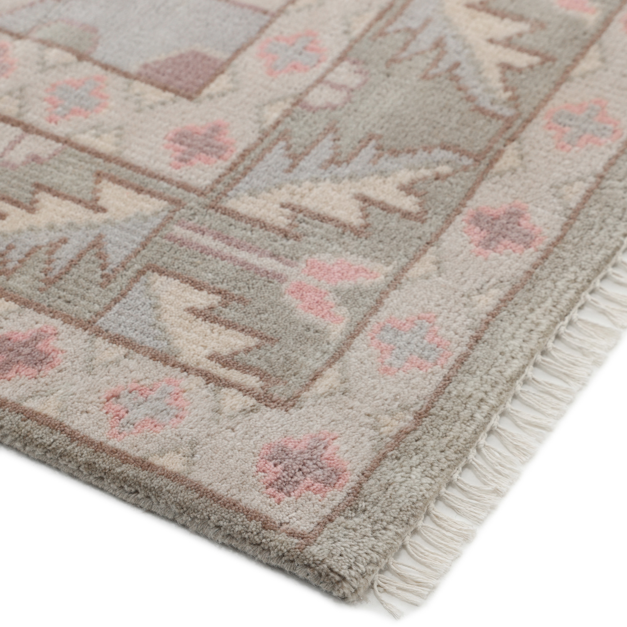 Taz Hand-Knotted Rug, Light Gray 2 Taz Hand-Knotted Rug, Light Gray