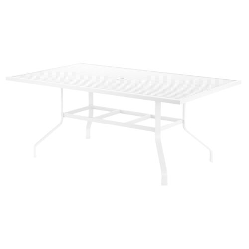 Galtier Outdoor Aluminum 72" Rectangular Dining Table, White 1 Galtier Outdoor Aluminum 72" Rectangular Dining Table, White