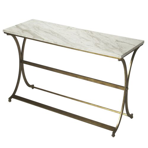 Darius Marble Console Table, Antique Gold 1 Darius Marble Console Table, Antique Gold