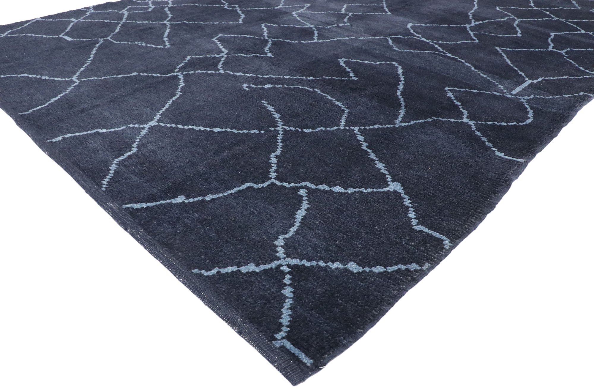 Navy Blue Moroccan Rug, 7'07 x 9x09 2 Navy Blue Moroccan Rug, 7'07 x 9x09