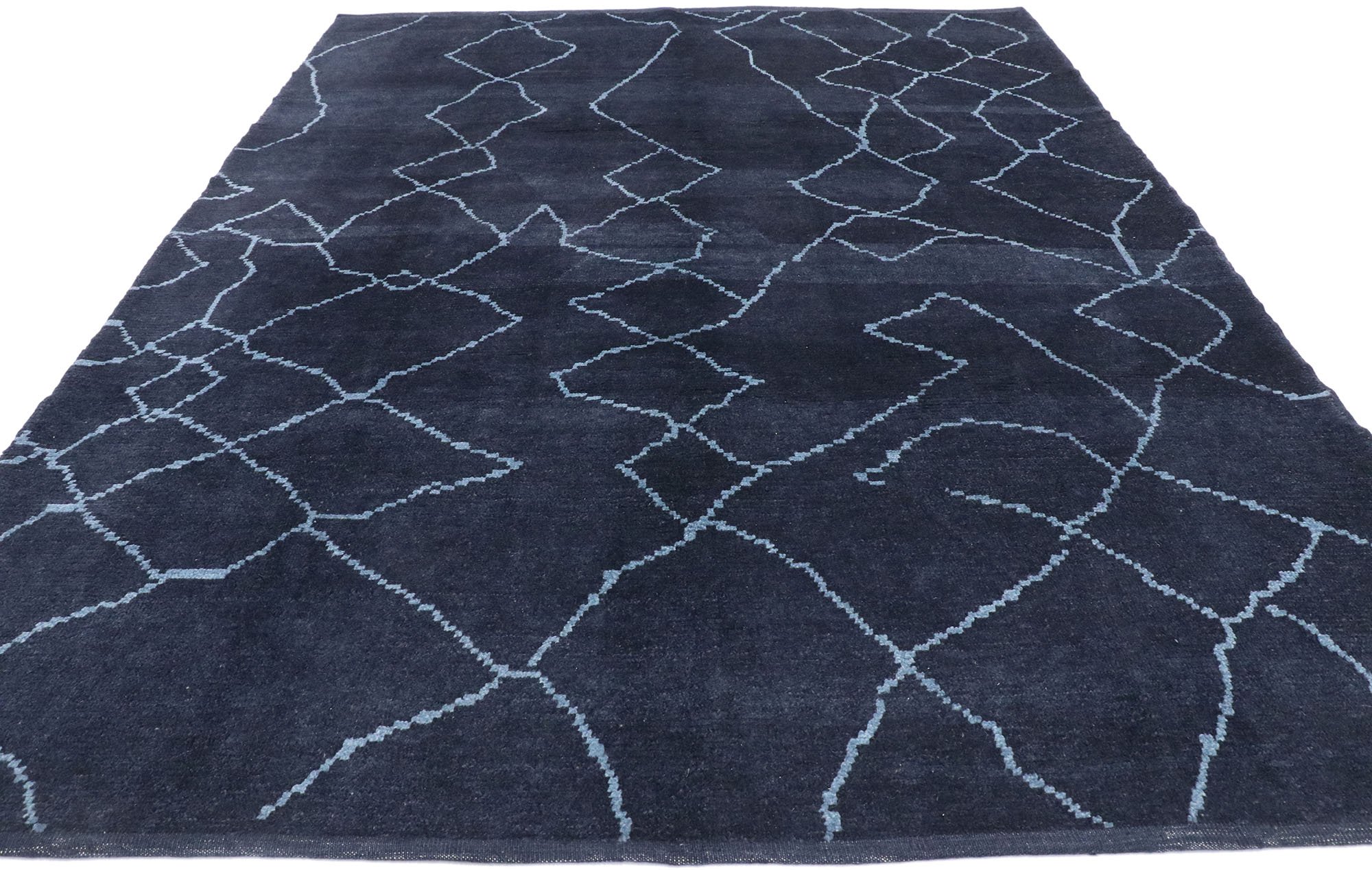 Navy Blue Moroccan Rug, 7'07 x 9x09 3 Navy Blue Moroccan Rug, 7'07 x 9x09
